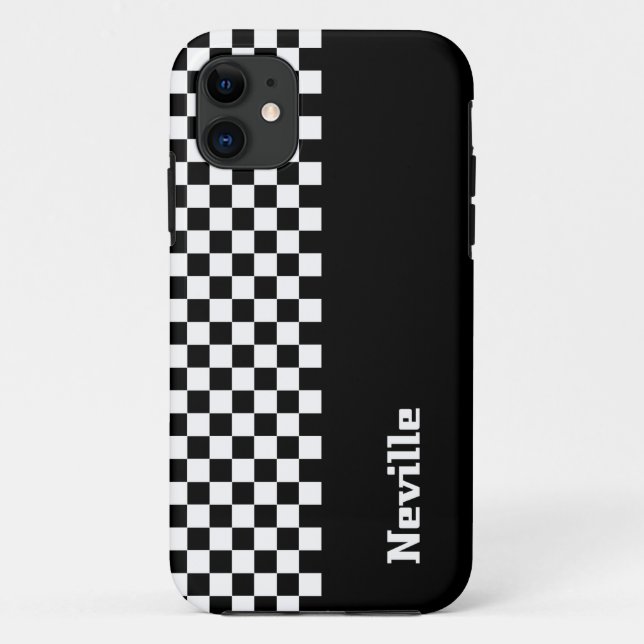 Capa Para iPhone 11 Personalised Two-Tone Checkerboard (Verso)