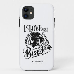 Capa Para iPhone 11 Personalizado, amo meu Beagle