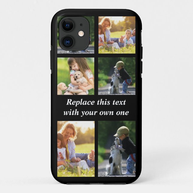 Capa Para iPhone 11 Personalizar colagem e texto de fotos (Verso)