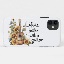 Capa Para iPhone 11 Personalizar o nome do violão com girassol