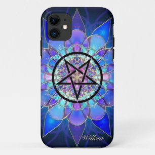 Capa Para iPhone 11 Personalizar Pentagrama Adicionar Nome Mães Azul R