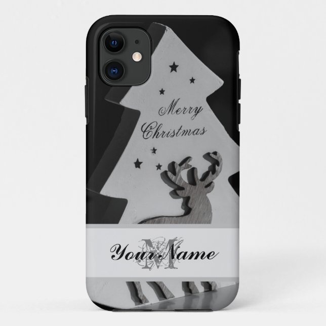 Capa Para iPhone 11 Personalize um monograma nobre. (Verso)