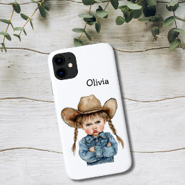 Capa Para iPhone 11 Personalized Grumpy Cowgirl in Denim Jacket