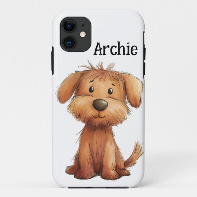 Capa Para iPhone 11 Personalized Scruffy Dog Phone Case (Verso)