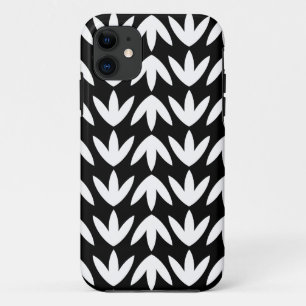 Capa Para iPhone 11 Pés de pássaro - Branco em preto