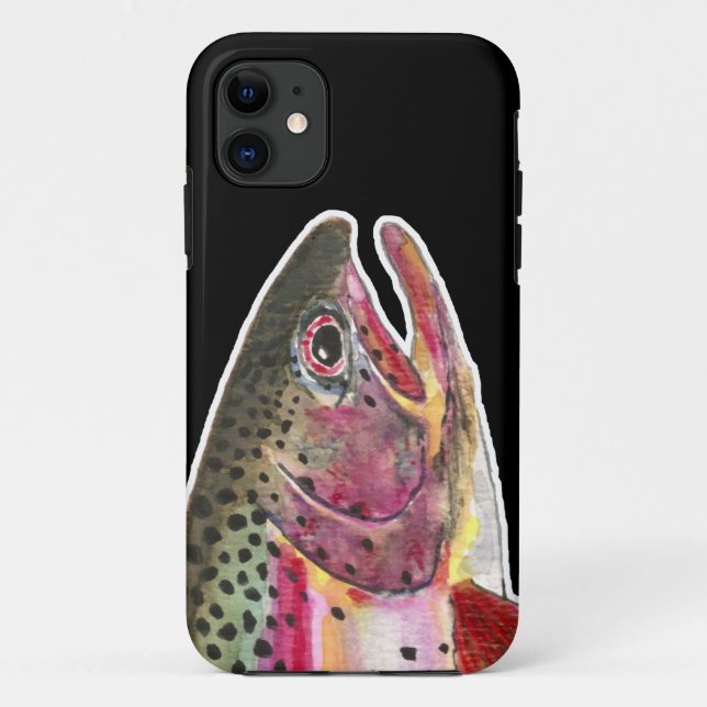 Capa Para iPhone 11 Pesca de Truta Arco-íris (Verso)
