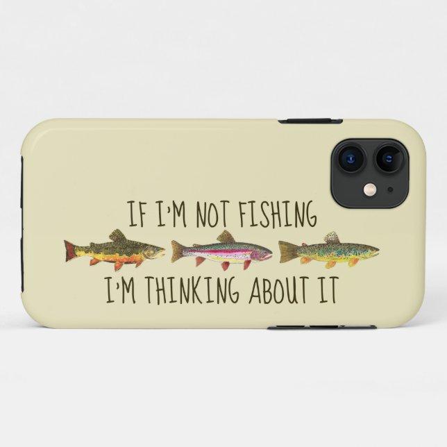 Capa Para iPhone 11 Pescador de Truta Humorístico (Verso (horizontal))