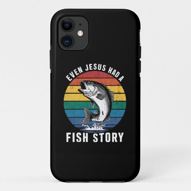 Capa Para iPhone 11 Pescaria Mesmo Jesus Tinha História de Peixe Robal (Verso)
