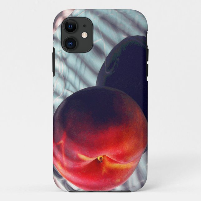 Capa Para iPhone 11 Pêssego nas sombras e luz do sol (Verso)