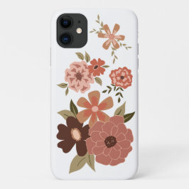 Capa Para iPhone 11 Pessegueiro Marrom Impressionante Padrão Floral