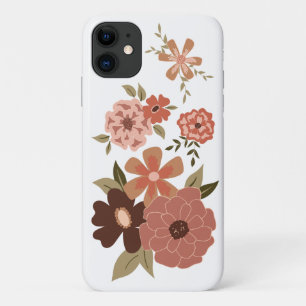 Capa Para iPhone 11 Pessegueiro Marrom Impressionante Padrão Floral