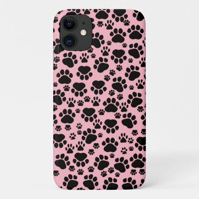 Capa Para iPhone 11 Pestanas, Patas Negras, Patas De Cães, Patas De An (Verso)