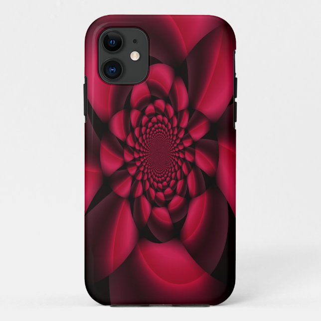 Capa Para iPhone 11 Pétala Preta Rubi Vermelho (Verso)