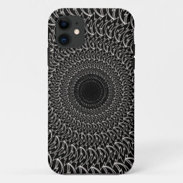 Capa Para iPhone 11 pétalas de ondas concêntricas geométricas repetida