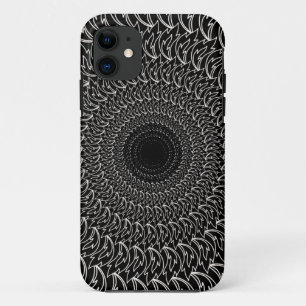 Capa Para iPhone 11 pétalas de ondas concêntricas geométricas repetida