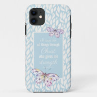 Philippians 4:13 Blue Butterfly