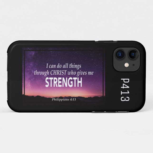 Capa Para iPhone 11 Philippians 4:13 | EU POSSO FAZER TUDO (Verso (horizontal))