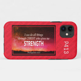 Capa Para iPhone 11 Philippians 4:13 | EU POSSO FAZER TUDO Bíblia Verm