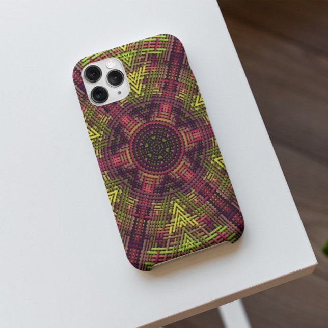 Capa Para iPhone 11 Pia Amarela de Mandala e Roxo (Criador carregado)