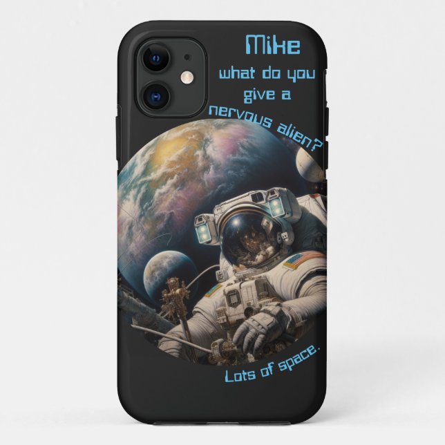Capa Para iPhone 11 Piada astronauta personalizável (Verso)