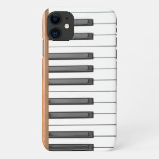 Capa Para iPhone 11 Piano Mantém A Cor Preta E Branca Da Madeira Luz D