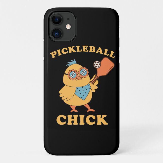Capa Para iPhone 11 Pickleball Chick - retrô (Verso)