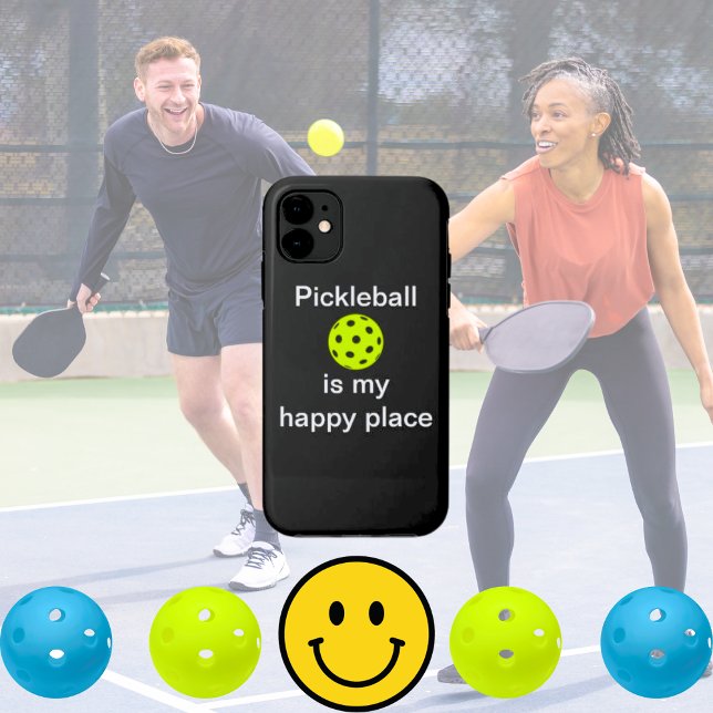 Capa Para iPhone 11 Pickleball É Meu Lugar Feliz Engraçado (Pickleball is my happy place funny phone case)