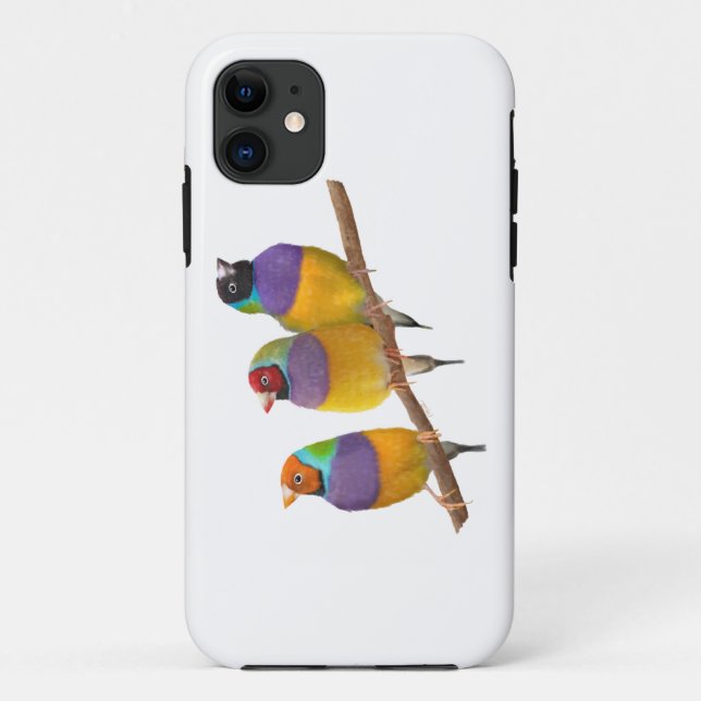 Capa Para iPhone 11 Picos Coloridos Gouldian em Pastéis (Verso)