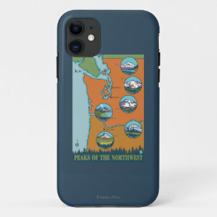Capa Para iPhone 11 Picos do Noroeste - 5 diferentes montanhas