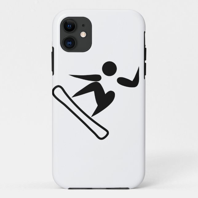 Capa Para iPhone 11 Pictograma de Snowboard (Verso)