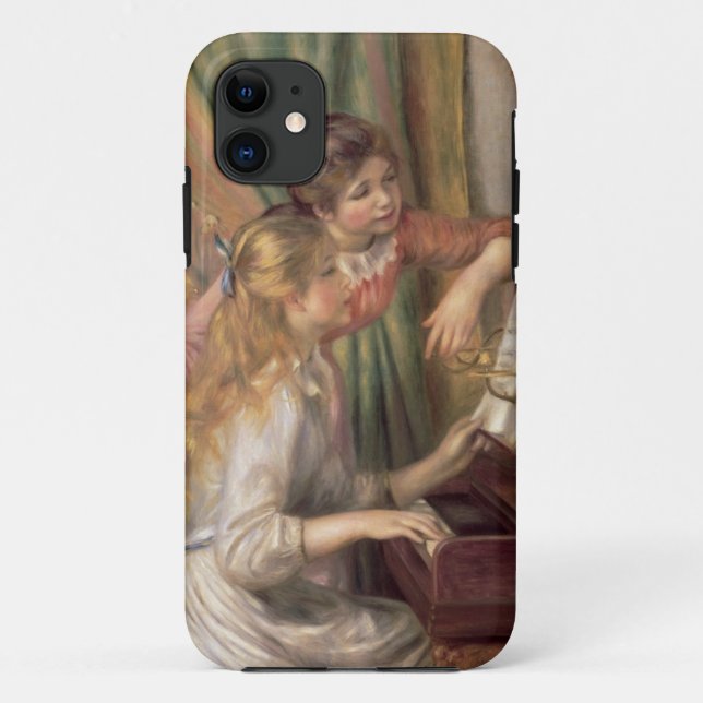 Capa Para iPhone 11 Pierre A Renoir| Jovens raparigas no Piano (Verso)