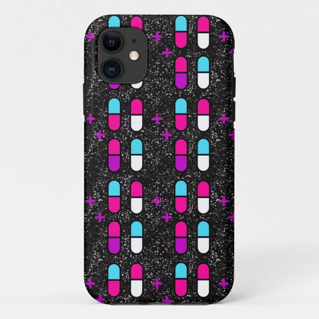 Capa Para iPhone 11 pílulas cor-de-rosa (Verso)