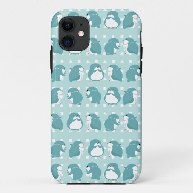 Capa Para iPhone 11 Pinguim azul (Verso)