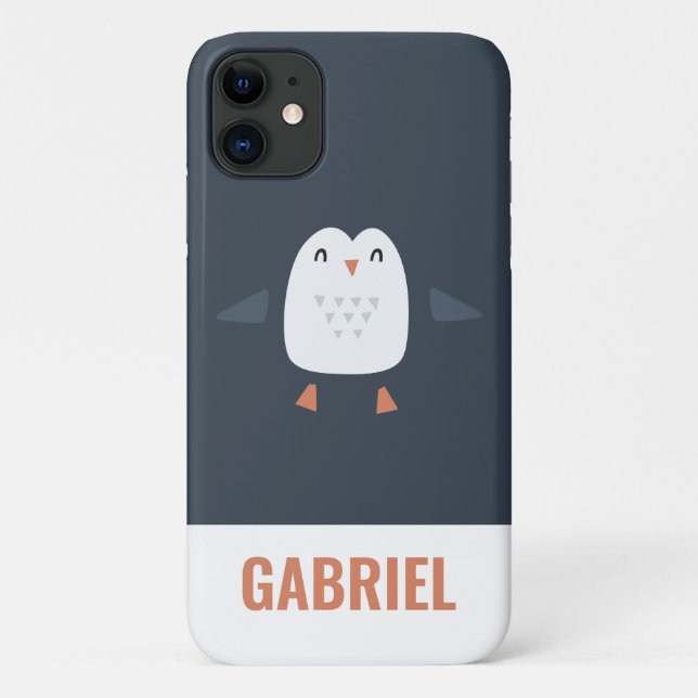 Capa Para iPhone 11 pinguim engraçado e festivo, crianças personalizad (Verso)
