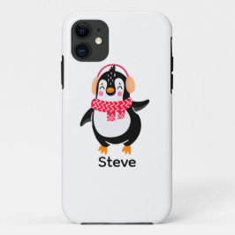 Capa Para iPhone 11 Pinguim Jolly Natal em Scarf com Malgas