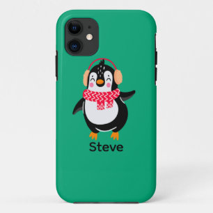 Capa Para iPhone 11 Pinguim Jolly Natal em Scarf com Malgas
