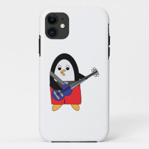 Capa Para iPhone 11 Pinguim Tocando Baixo Elétrico