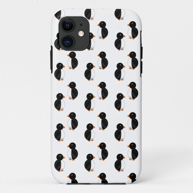 Capa Para iPhone 11 Pinguins brancos (Verso)