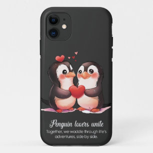 Capa Para iPhone 11 Pinguins - Dia de os namorados especial