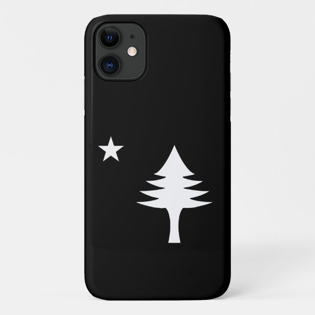Capa Para iPhone 11 Pinheiro e estrelado de 1901 do Estado do Maine (Verso)