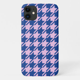 Capa Para iPhone 11 Pink-alto-dente+Padrão Azul