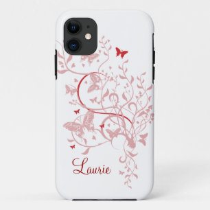 Capa Para iPhone 11 Pink Butterfly Personalized iPhone 5 Case