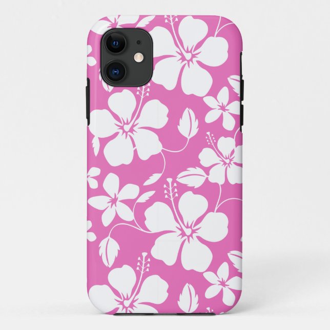 CAPA PARA iPhone 11 PINK HAWAIIAN HULA (HIBISCUS) (Verso)