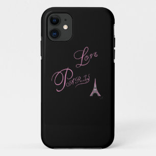 Capa Para iPhone 11 Pink-Love-Paris-Eiffel-Tower-Unique