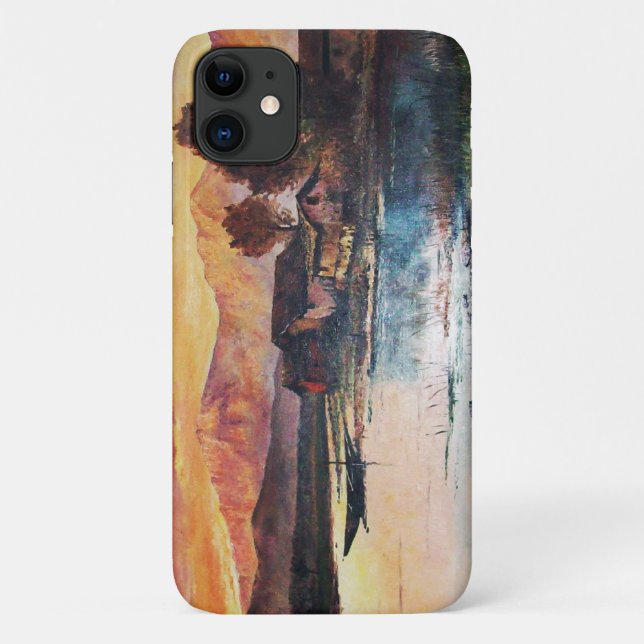 CAPA PARA iPhone 11 PINK MONTANHAS LAKE ALPINE SUNSET LANDSCAPE (Verso)