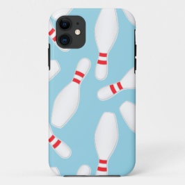 Capa Para iPhone 11 pinos de boliche azul