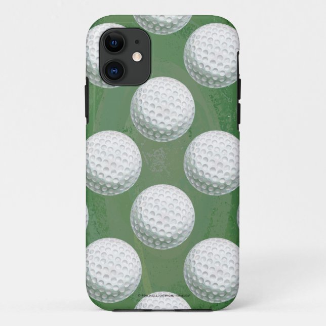Capa Para iPhone 11 Pintado padrão da bola de golfe (Verso)