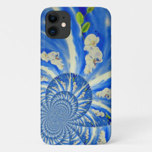 Capa Para iPhone 11 Pintor branco de orquídea elegante