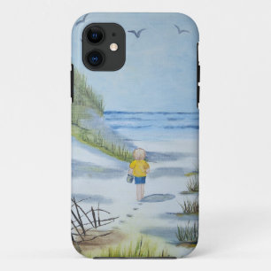 Capa Para iPhone 11 pintura aquarela de praia de verão
