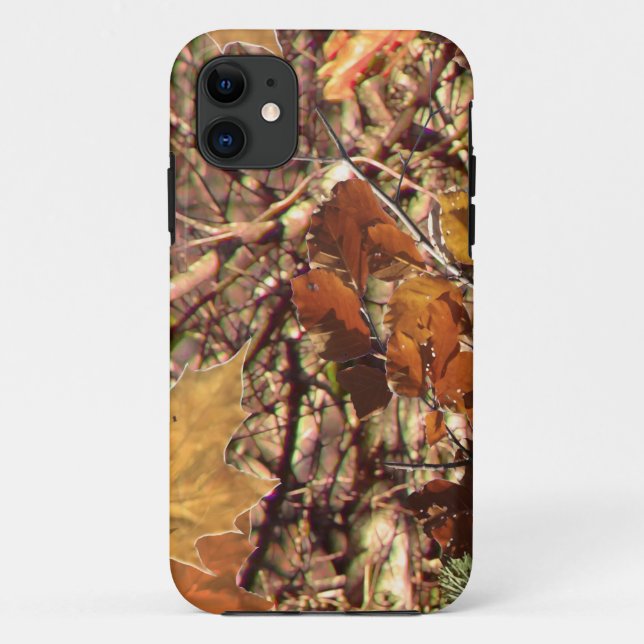 Capa Para iPhone 11 Pintura da Camuflagem Foliage da Natureza (Verso)